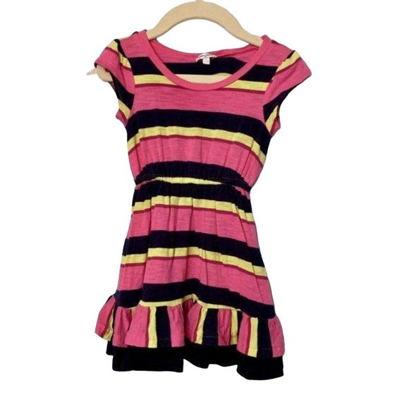 SPLENDID Girls Striped Dress 2T 2 Ruffles Cotton Toddler Girl Colorful Stripes - Picture 1 of 4
